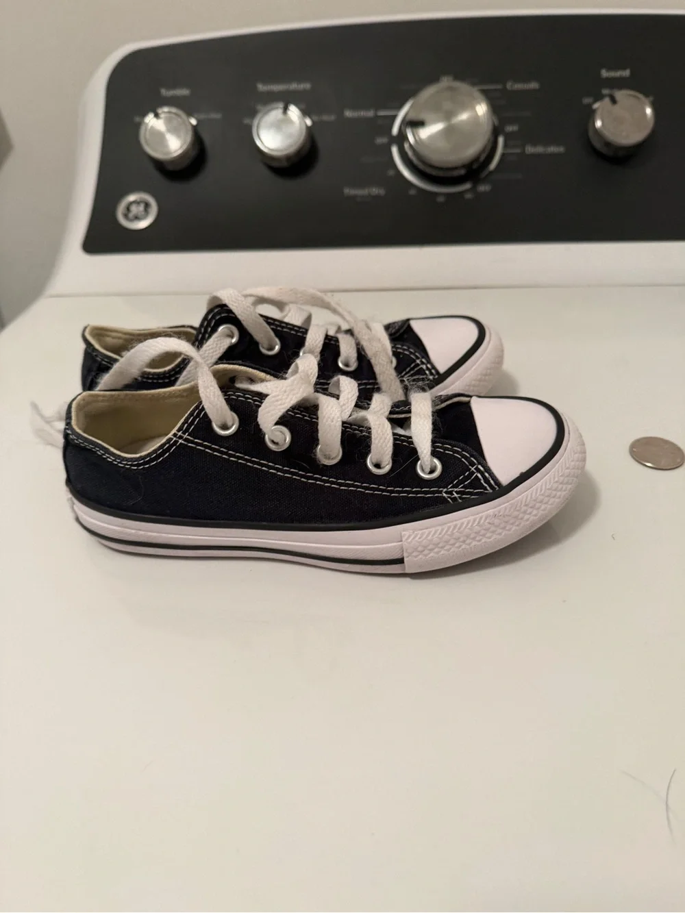 Converse Kids Black and White Canvas Low-Top Sneakers